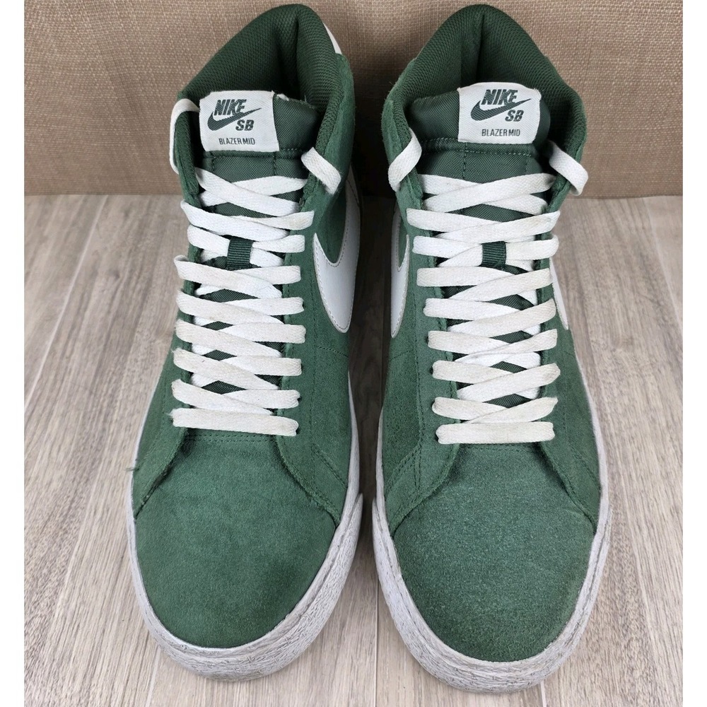 Nike SB Zoom Blazer Mid Skateboard Shoes Sneakers Fir Green Suede Mens Size 10.5